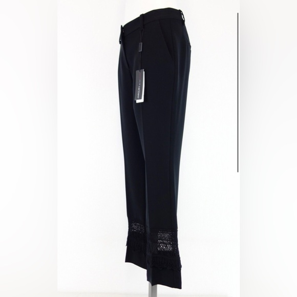 Marc Cain Pants Women's Trouser Crochet Lace Black Straight Size N2 3 - Picture 3 of 16